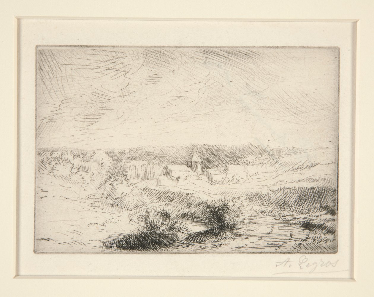Village de Wimille, pres Boulogne (landsbyen Wimille nær Boulogne) af Alphonse Legros