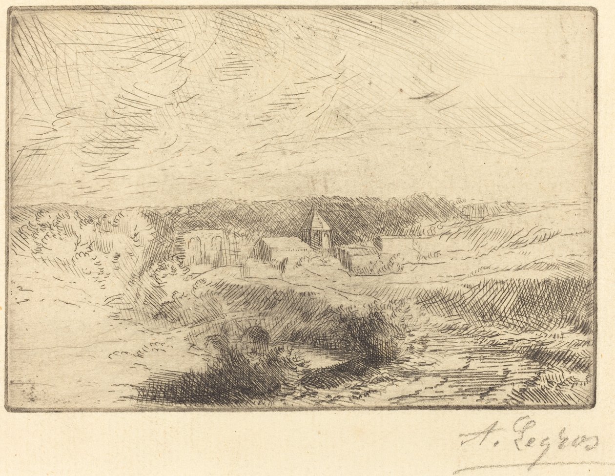 Landsbyen Wimille, nær Boulogne (Village de Wimille, pres Boulogne) af Alphonse Legros