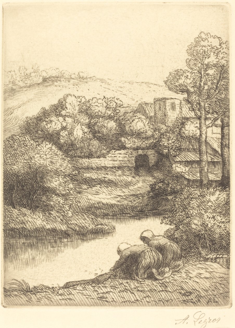 Vaskehus, kaldet "The Washerwomen" af Alphonse Legros