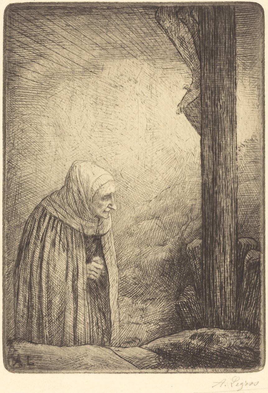 Kvinde ved korsets fod (Femme au calvaire) af Alphonse Legros