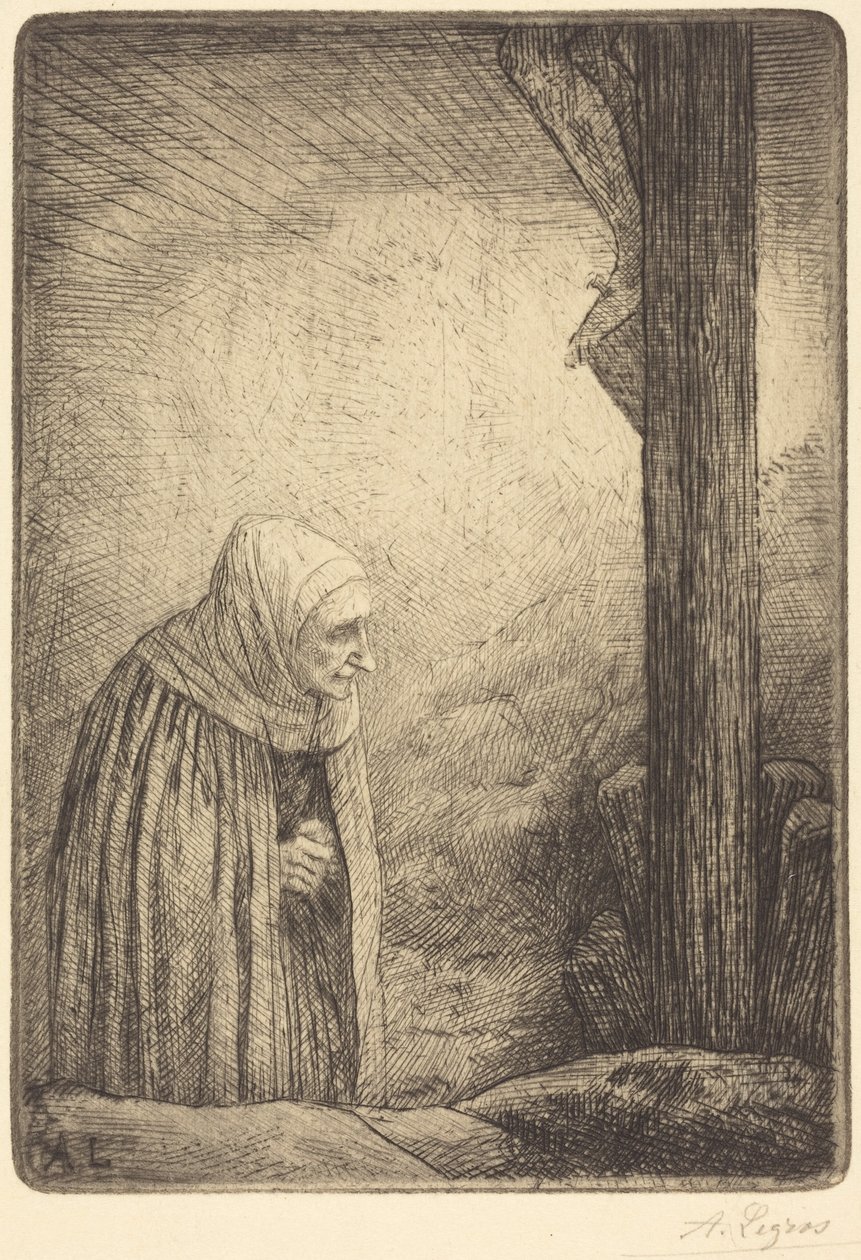 Kvinden ved foden af korset (Femme au calvaire) af Alphonse Legros