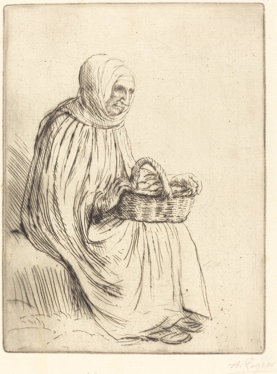 Woman of the Marketplace Woman of the Market. af Alphonse Legros