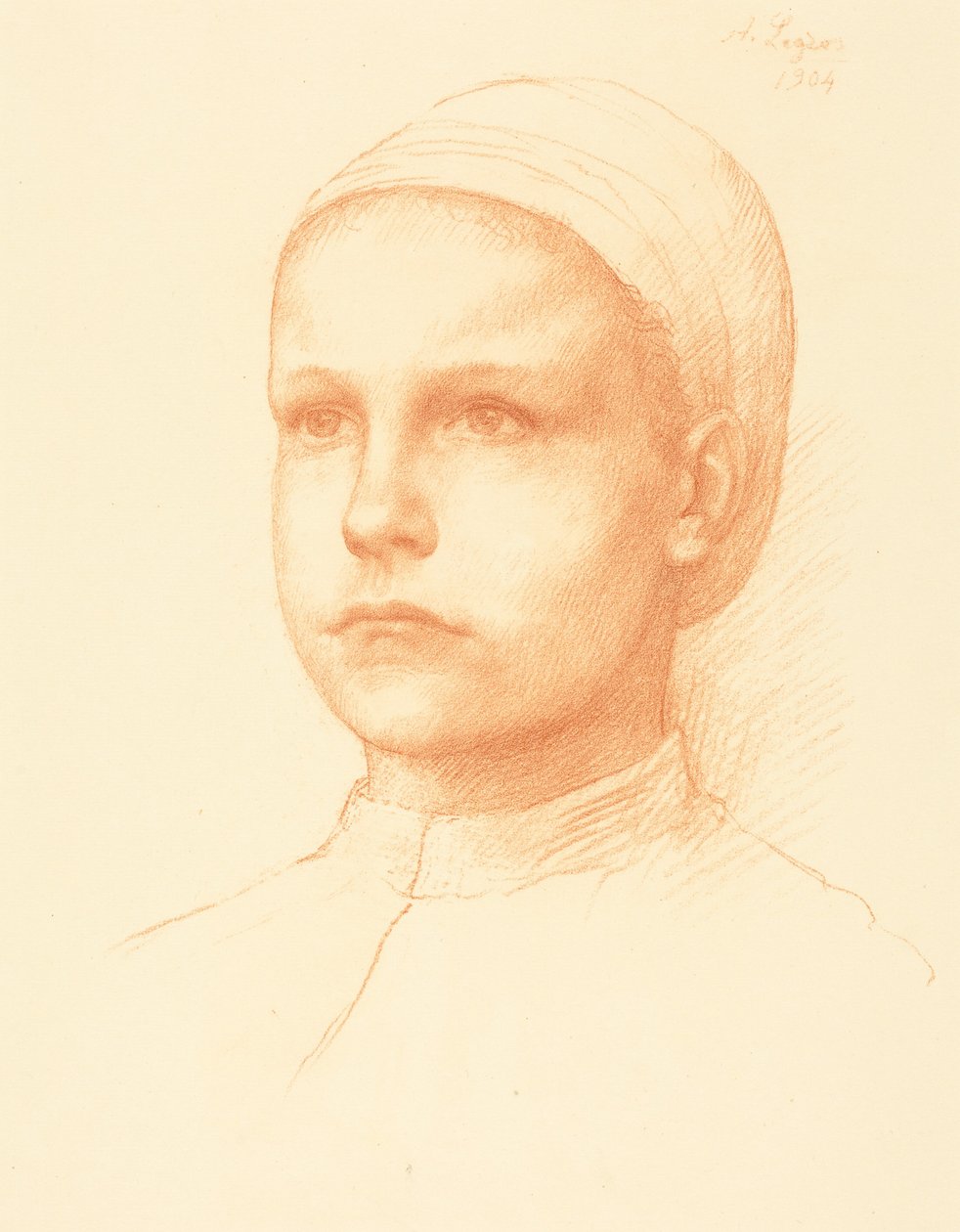 Young Peasant (Ung bondepige) af Alphonse Legros