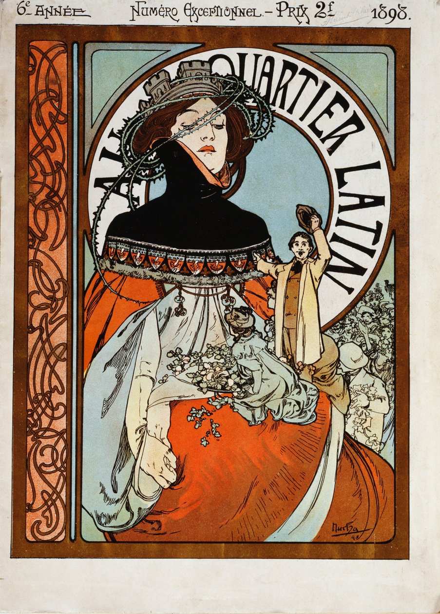 I Latinerkvarteret, 1898 af Alphonse Mucha