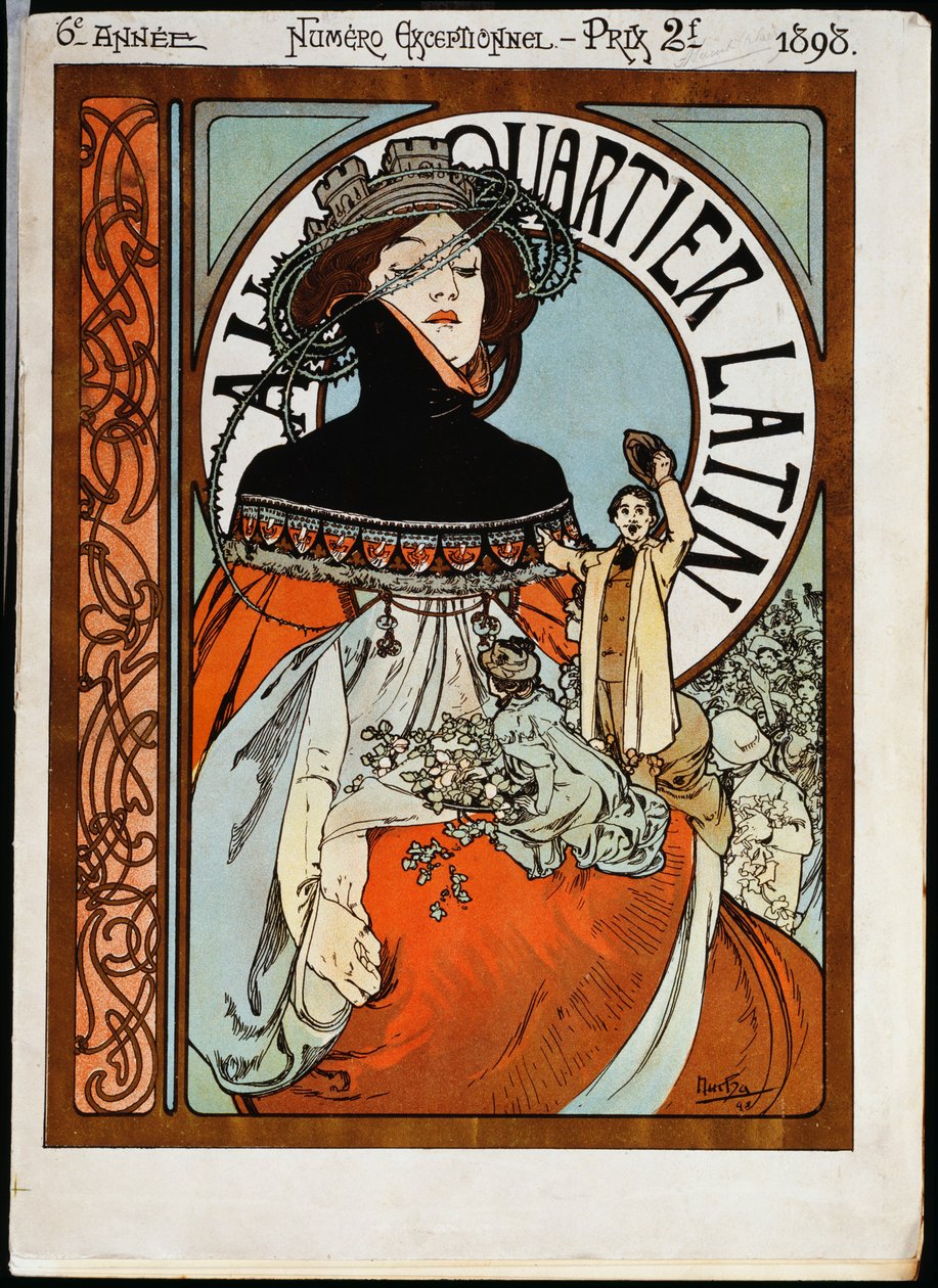 Au Quartier Latin, trykt af Paul Dupont af Alphonse Mucha