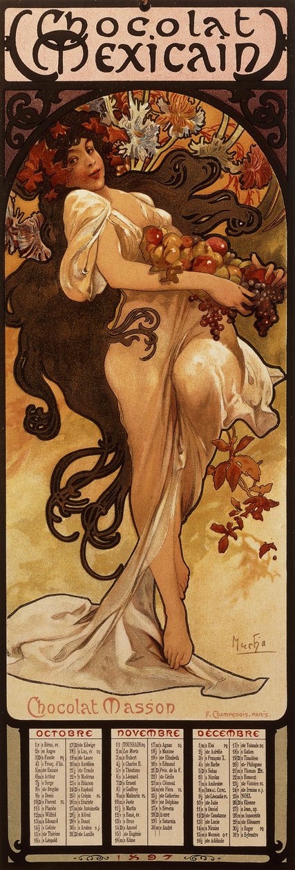 Chokolade Masson, 1897 af Alphonse Mucha