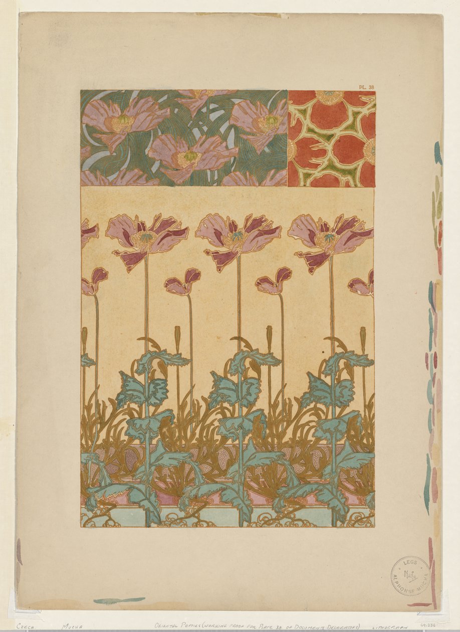 Dokumenter Decoratifs: Orientalske valmuer af Alphonse Mucha