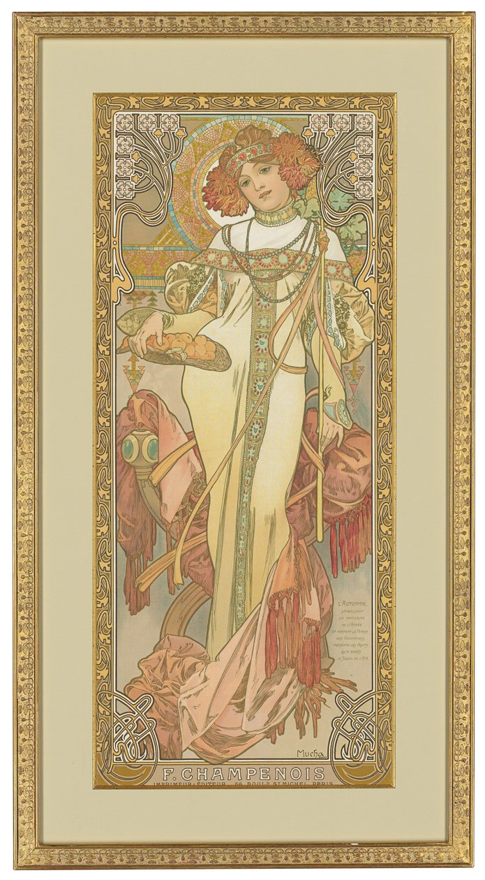 Fire årstider: Efterår, 1900 af Alphonse Mucha