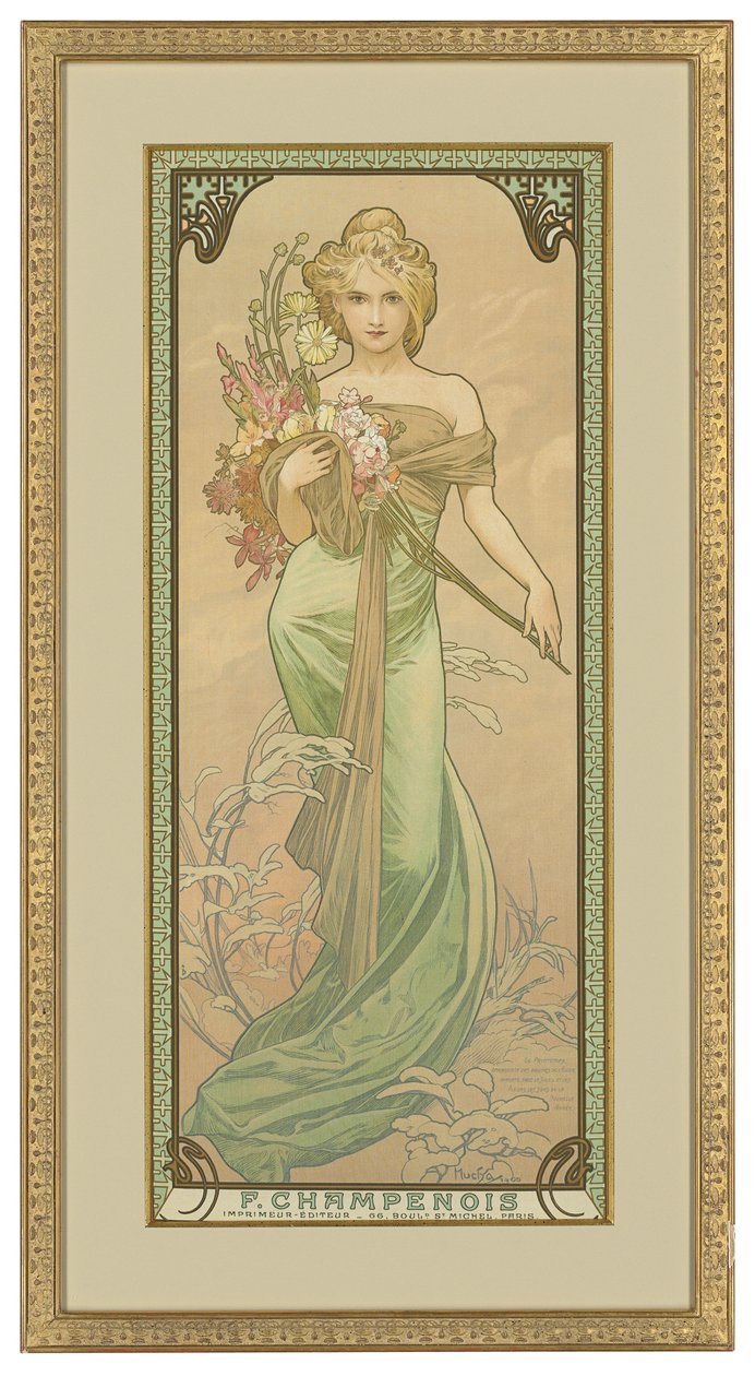 Fire årstider: Forår, 1900 af Alphonse Mucha