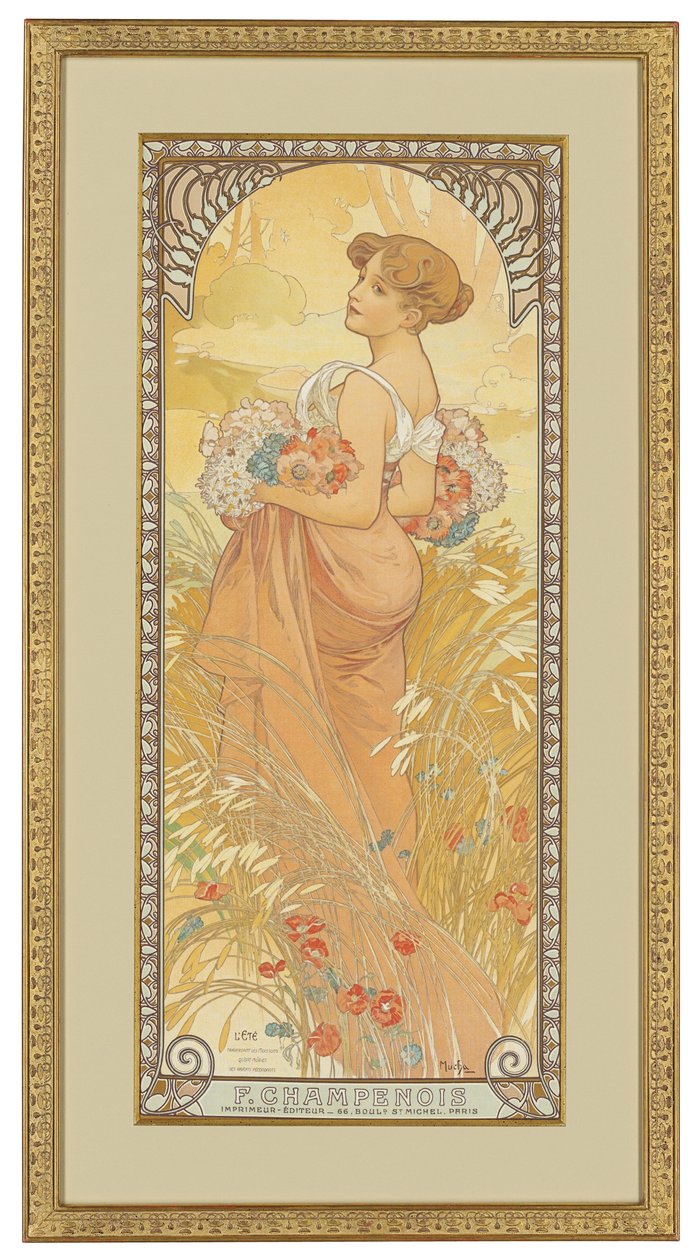 Fire årstider: Sommer, 1900 af Alphonse Mucha