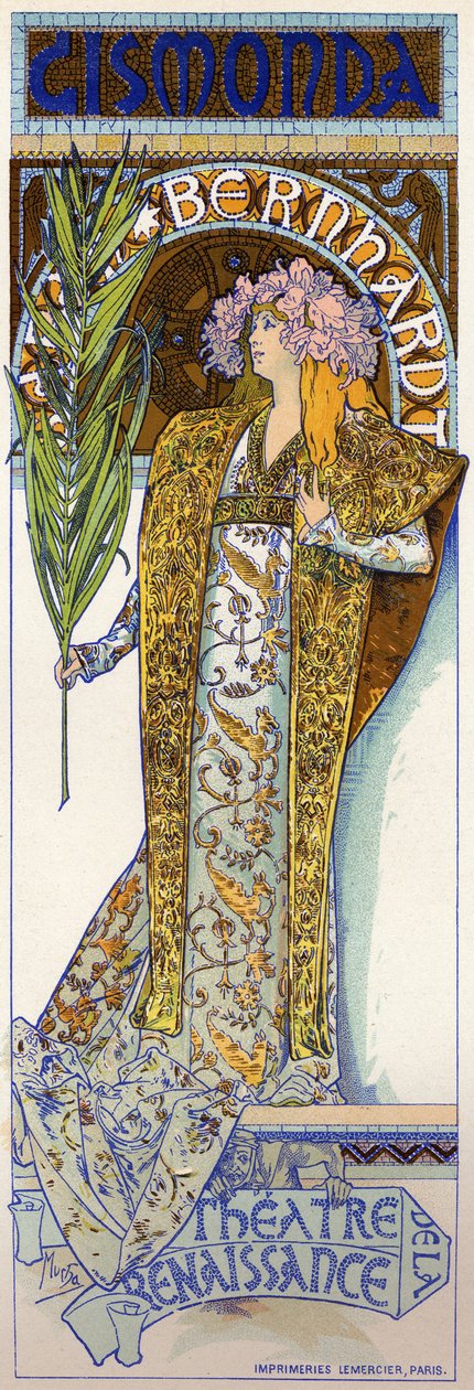 Gismonda med Sarah Bernhardt i Paris af Alphonse Marie Mucha