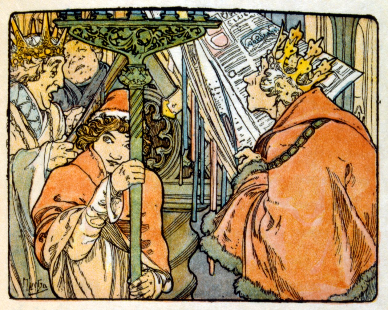 Illustration af Alphonse Mucha fra "Clio", et værk af den franske forfatter Anatole France. 1900. Mucha (1860 1939). var en tjekkisk art nouveau-maler af Alphonse Mucha