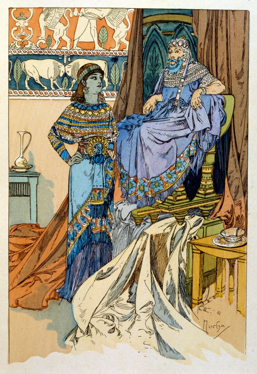 Illustration af Alphonse Mucha fra "Rama" et digt i tre akter af Paul Verola. ca. 1898. Mucha (1860 1939). var en tjekkisk art nouveau-maler af Alphonse Marie Mucha