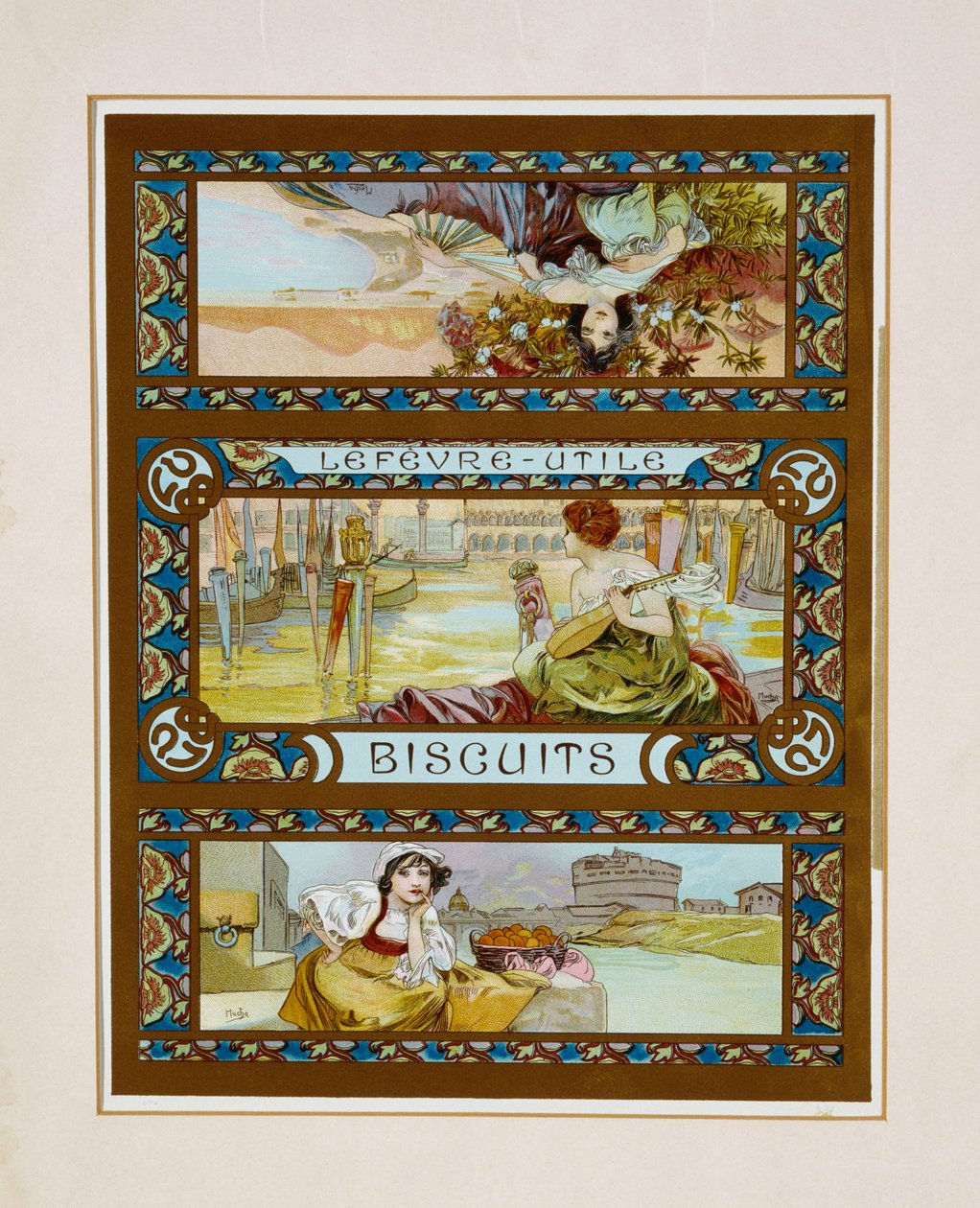 Lefevre-Utile, Cookies, ca. 1910 af Alphonse Mucha