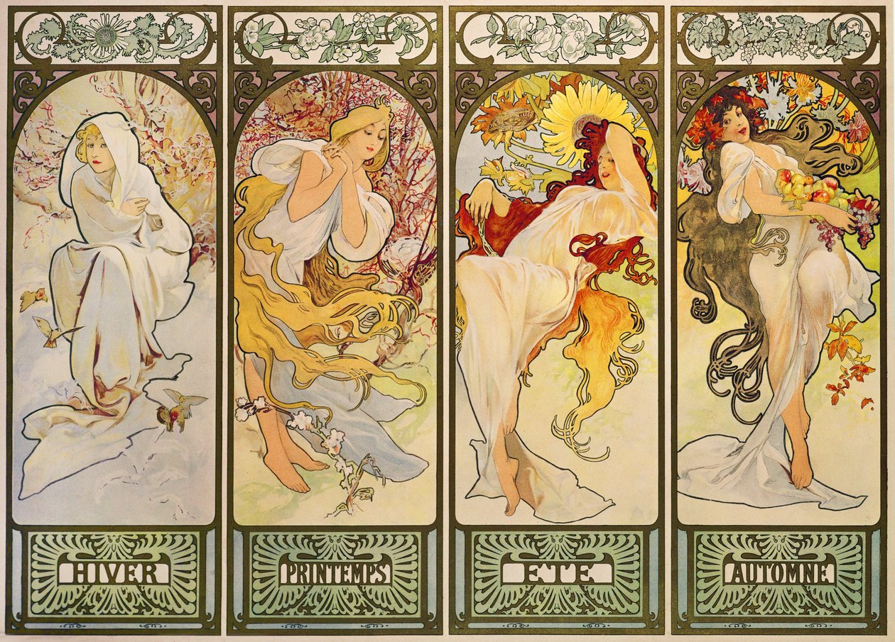 Årstiderne af Alphonse Marie Mucha