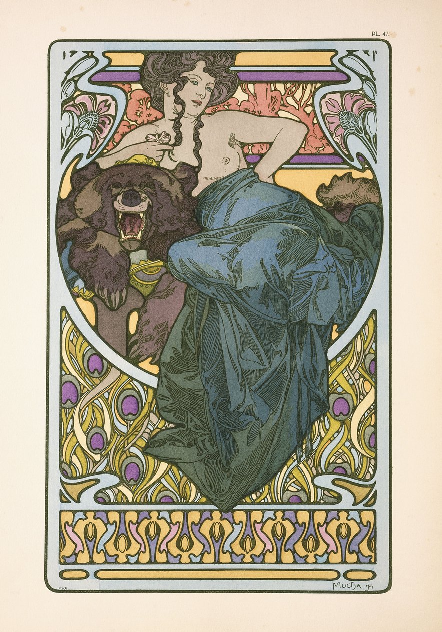 Plade 47 fra bogen "Documents Decoratifs", udgivet i 1902, 1902 af Alphonse Mucha