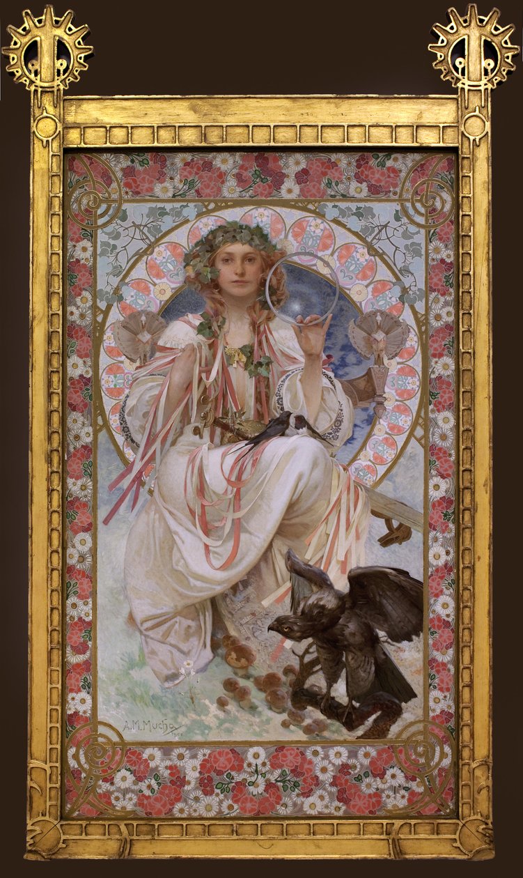 Portræt af Josephine Crane Bradley i Slavia. Maleri af Alfons Mucha (1860-1939), olie og tempera på lærred af Alphonse Mucha