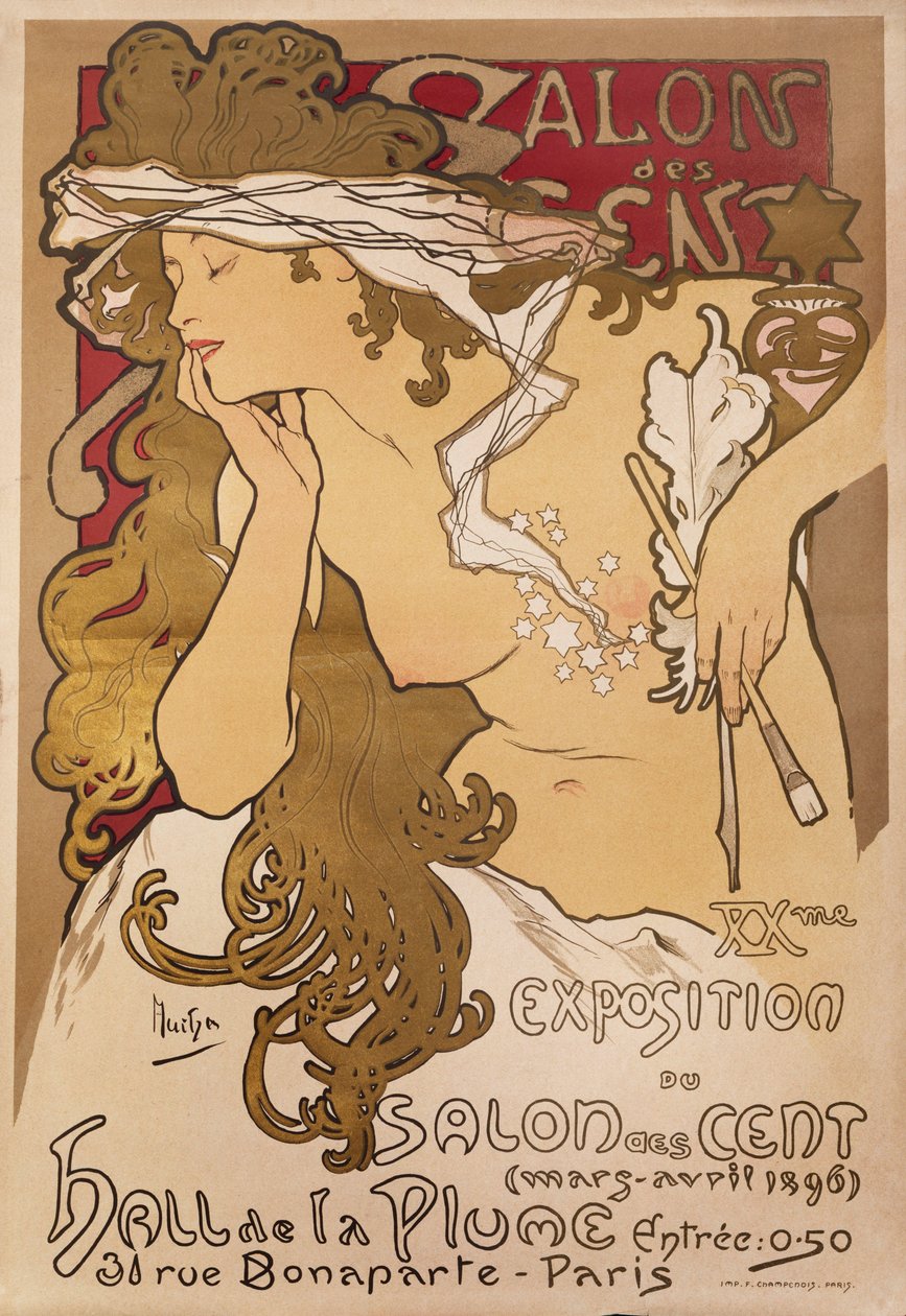 De Hundredes Salon, 1896 af Alphonse Mucha
