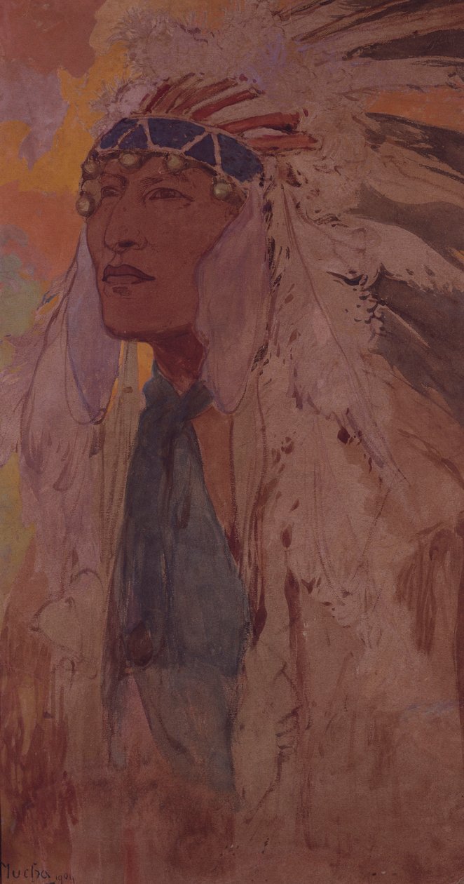 Indianeren, 1904 af Alphonse Mucha
