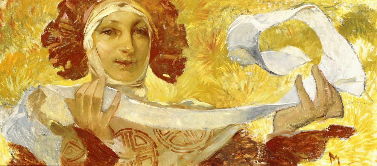 Kvinde med et bånd, ca. 1902-1903 af Alphonse Mucha