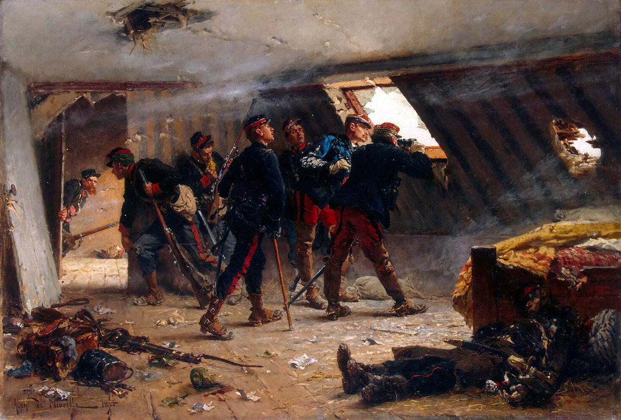 Scene fra den fransk-preussiske krig, 1875. af Alphonse Marie Neuville de