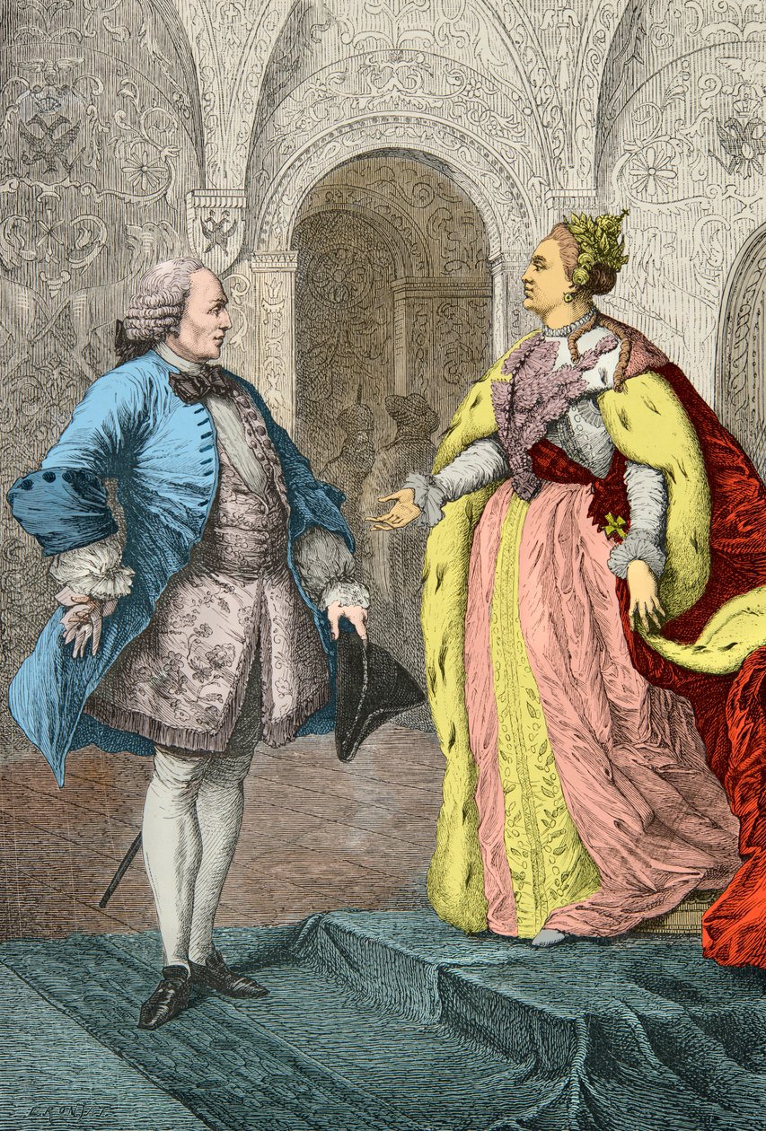 Interview mellem Denis Diderot og kejserinde Catherine 2 af Alphonse Marie de Neuville