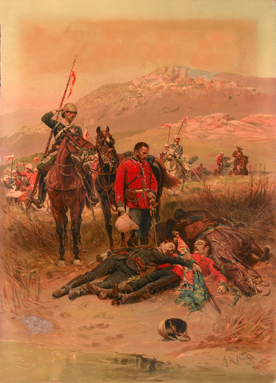 Last Sleep of the Brave, Isandlwana, Zulu-krigen af Alphonse Marie de Neuville