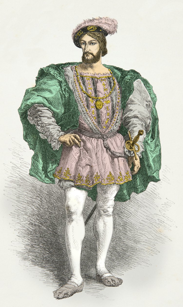Portræt af François 1er (gravering) af Alphonse Marie de Neuville