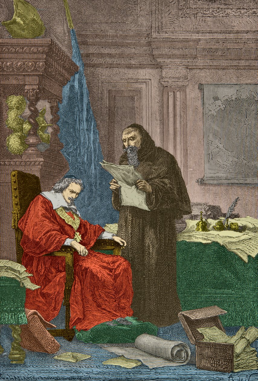 Gensyn mellem Richelieu og fader Joseph (gravering) af Alphonse Marie de Neuville