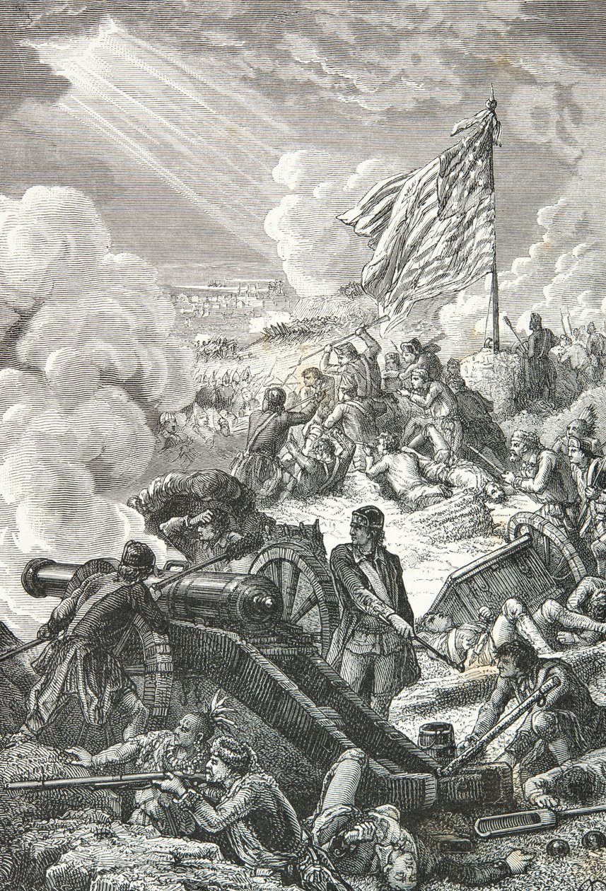 Slaget ved Bunker Hill i Boston af Alphonse Marie de Neuville