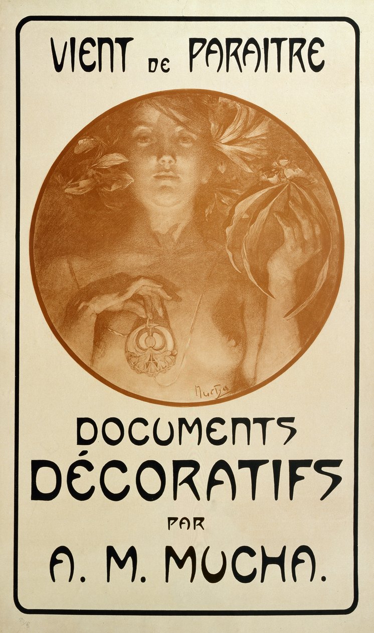 Annonce for monografien Decorative Documents af Alphonse Mucha, 1902 af Alphonse Mucha