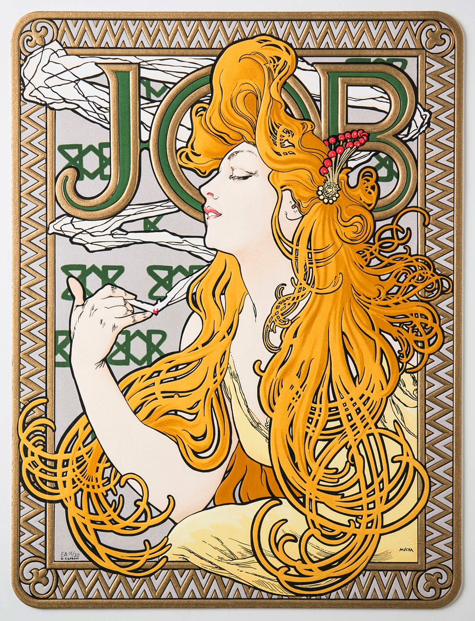 Reklameplakat for silkepapir Job, 1897. af Alphonse Mucha