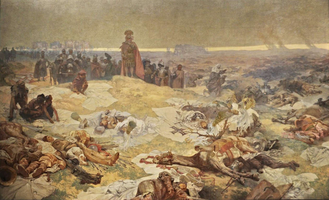 Efter slaget ved Grunwald. The Solidarity of the Northern Slavers Cyklus The Slav Epic af Alphonse Mucha