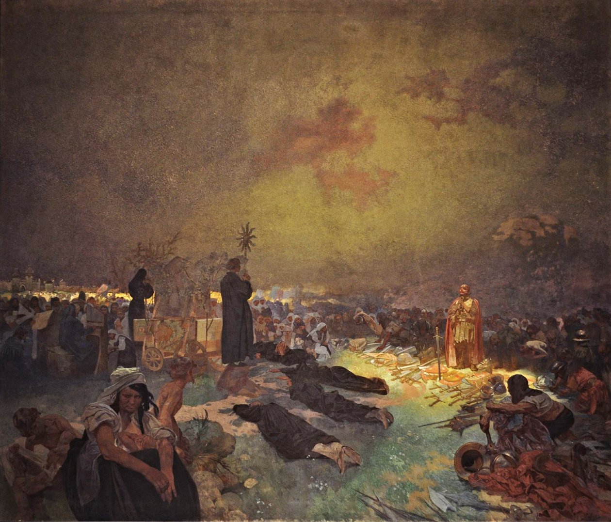 Efter slaget ved Vítkov Hill Cyklusen Det slaviske epos af Alphonse Mucha