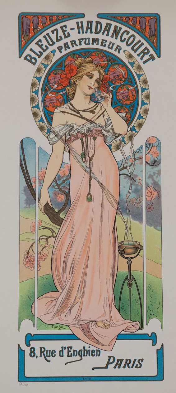 Bleeuze - Hadancourt Parfumer, ca 1899. af Alphonse Mucha