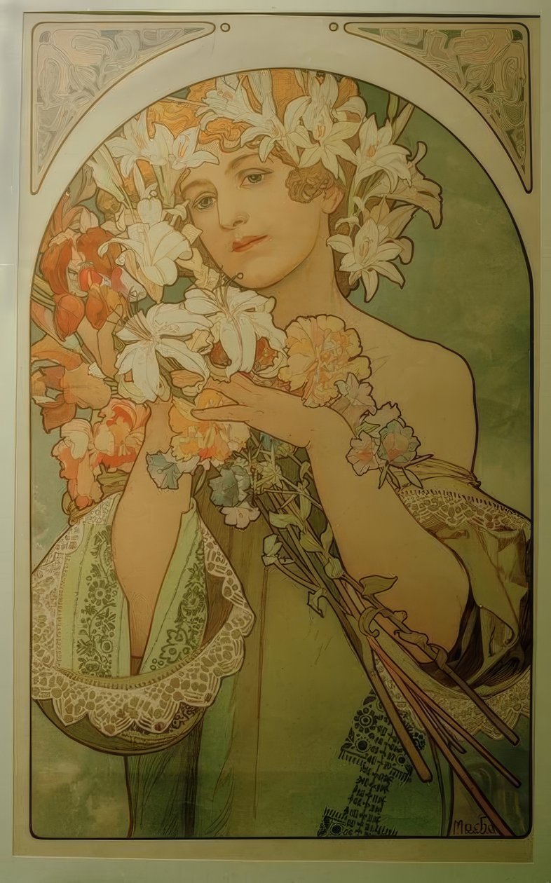 blomst af Alphonse Mucha