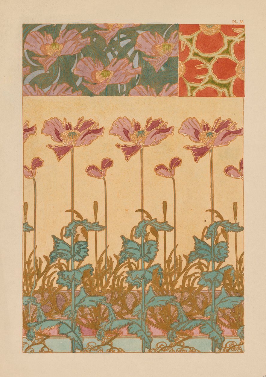 Documents Decoratifs: Orientalische Mohnblumen af Alphonse Mucha