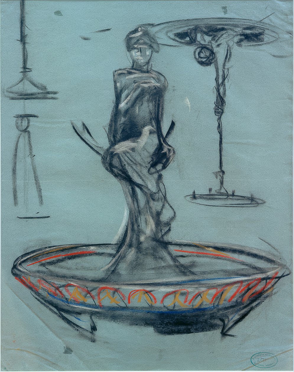 Design til et springvand og skitser af Alphonse Mucha