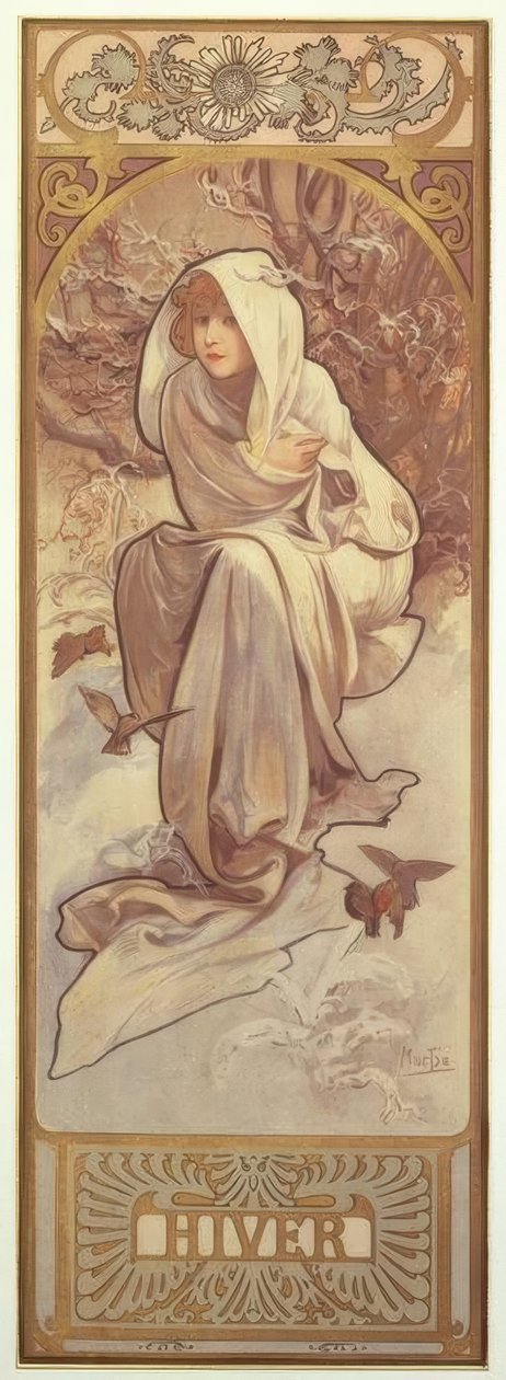 Vinter af Alphonse Mucha