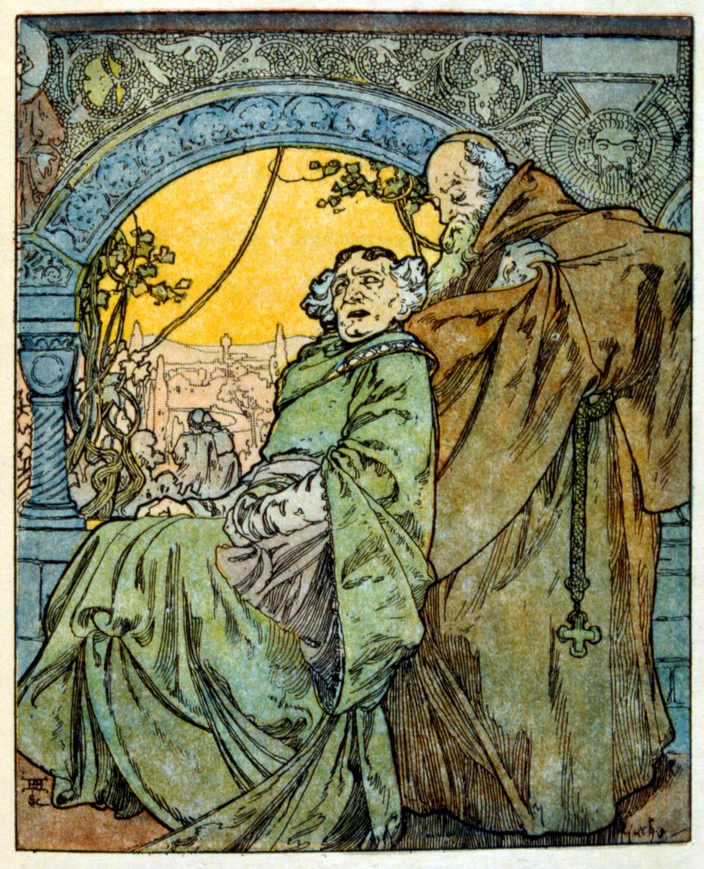Illustration af Alphonse Mucha fra "Clio", et værk af den franske forfatter Anatole France. 1900. Mucha (1860 1939). var en tjekkisk art nouveau-maler af Alphonse Mucha