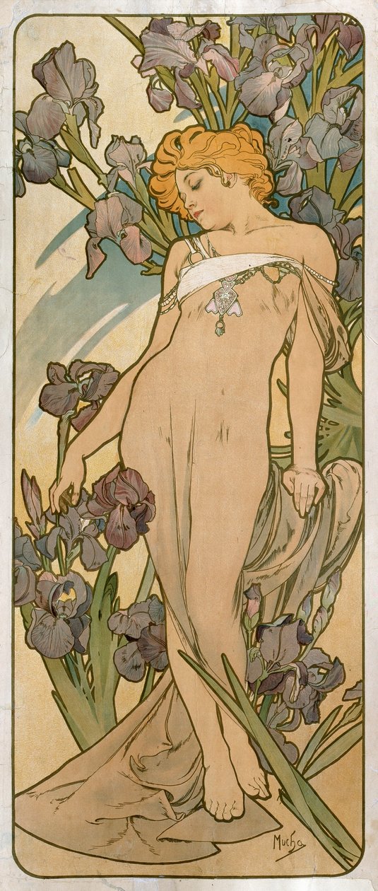 Iris, 1898. af Alphonse Mucha
