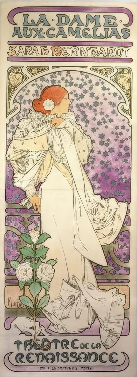 La Dame aux Camelias / Renæssanceteater af Alphonse Mucha