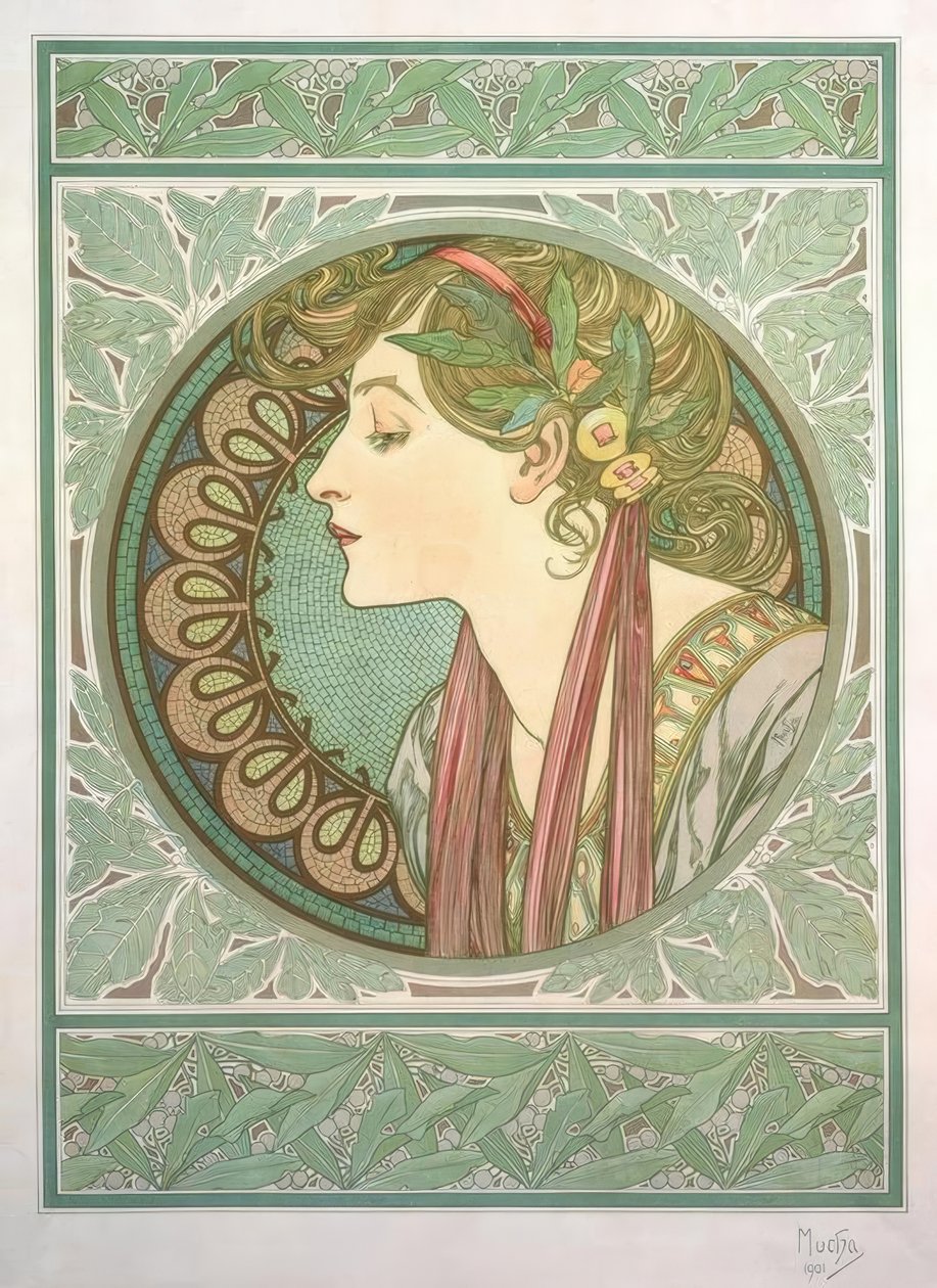 laurbær af Alphonse Mucha