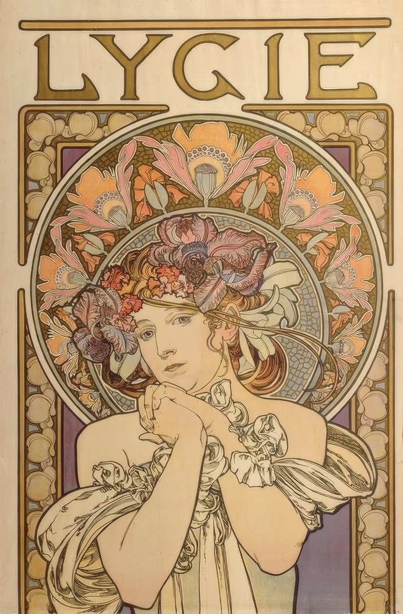 Lygie - Reproduktion af dekorative værker af Mucha af Alphonse Mucha