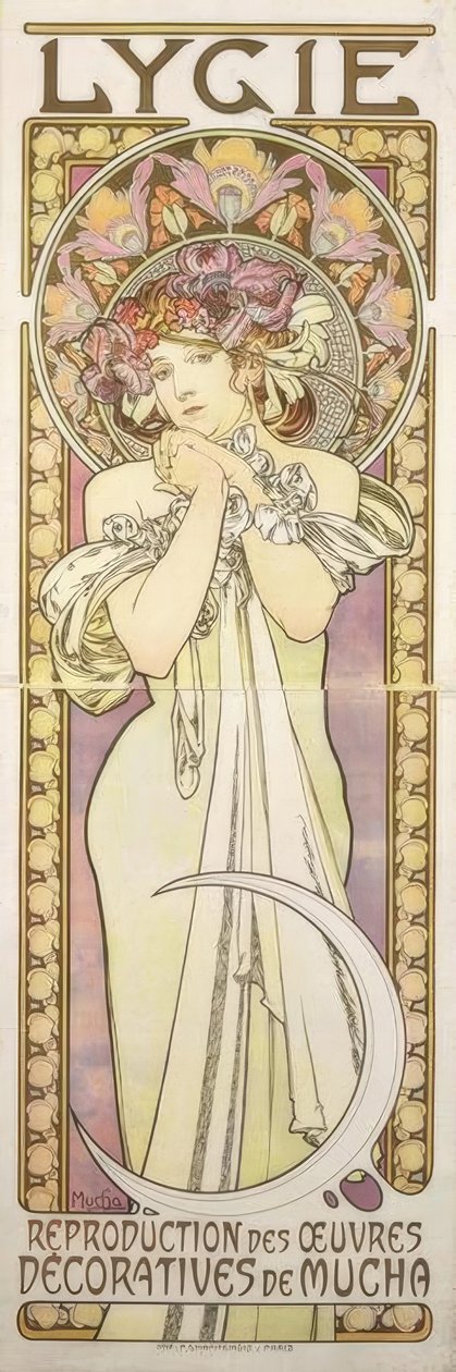 Lygie - Reproduktion af dekorative værker af Mucha af Alphonse Mucha
