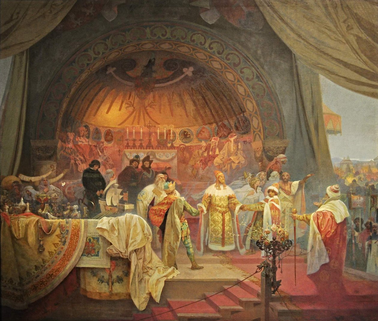 Ottokar II af Bøhmen. Unionen af slaviske dynastier Cyklusen Det slaviske epos af Alphonse Mucha