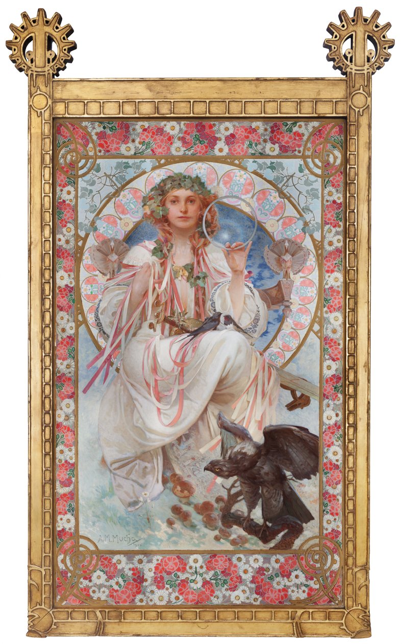 Portræt af Josephine Crane-Bradley som Slavia af Alphonse Mucha