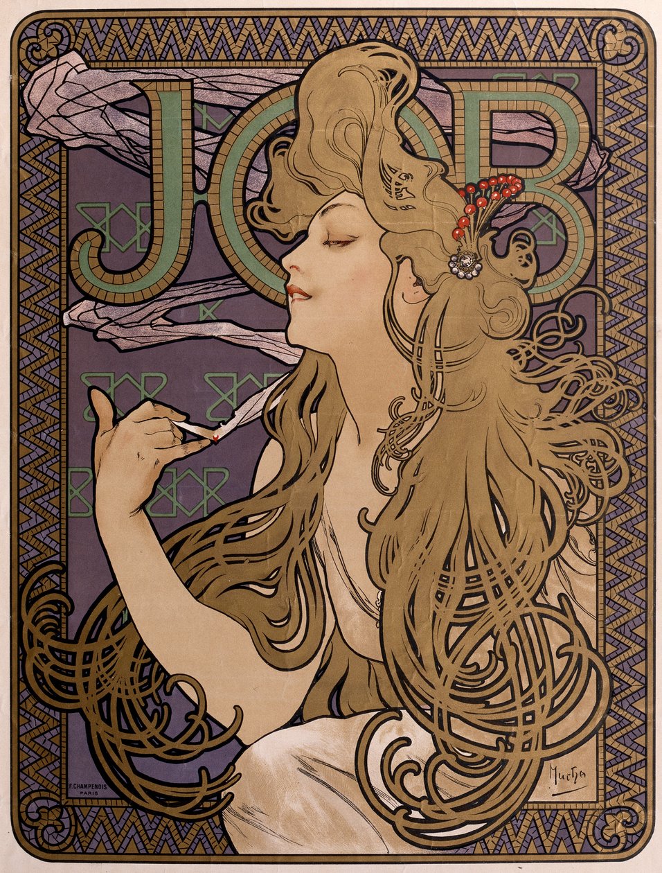 Plakat for jobpapir, 1897 af Alphonse Mucha