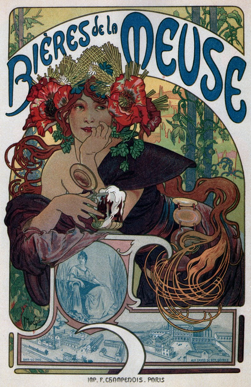 Plakat for Maasøl, 1897 af Alphonse Mucha