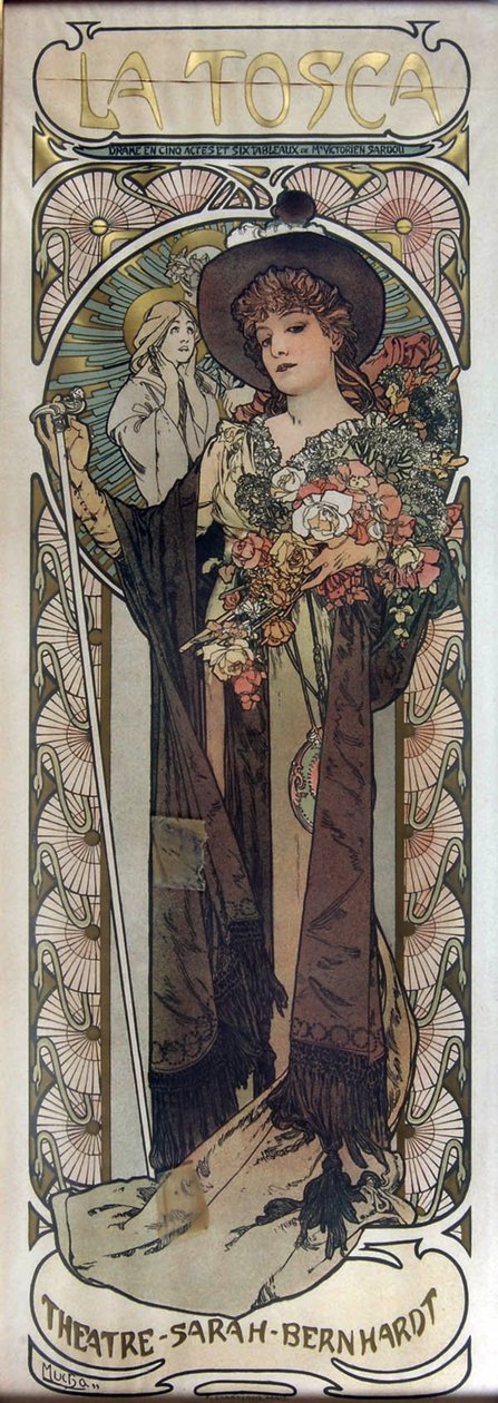 Plakat til skuespillet La Tosca af Victorien Sardou, 1899 af Alphonse Mucha